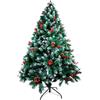 OFITURIA Albero di Natale verde naturale con neve e bacche rosse, albero di Natale innevato, luci di Natale opzionali, decorazione albero Natale a tuo piacimento, barzellette albero