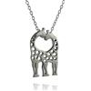 FashionJunkie4Life Argento sterling loving Kissing Giraffes collana, 45,7 cm