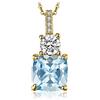 JewelryPalace 2.2ct Collana Azzurro Donna Argento 925 con Genuino Topazio, Collana Ciondolo Pietra Naturale a Taglio Cuscino con Catena 45cm, Collane Pendenti in Oro Anniversario Set Gioielli Donna