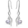 Qings Orecchini Infinito Pietre Portafortuna Donna - Qings Argento Sterling 925 GiugnoPietra di Luna Alessandrite Birthstone Infinity Simbolo con Cuore Zirconi Pendente Regalo di Compleanno per Ragazze