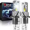 KATUR H4 LED Lampadine Per Fari, 9003 HB2 Hi/Lo LED Lampadina 16000LM 6000K Bianco 500% Luminosità Senza Ventola Impermeabile Mini Formato Plug and Play Kit Di Conversione Alogena, Confezione Da 2