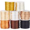 PH PandaHall 8 Rolls Nylon Rattail Satin Cord 2mm Rat Tail Cord intrecciato Nylon Cord Chinese Knotting Cord Kumihimo Macrame Thread Assortito per Amicizia Bracciali Artigianato Ornamento