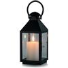 Nuptio Lanterna Decorativa Giardino, Portacandele Metallo Sospesa Rustica Alta 26cm, per Interni, Grande per Decorazione Patio Cortile