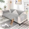 TOPCHANCES Copridivano 3 Posti Ciniglia,Copridivano Antiscivolo Adatto Per Gatti E Cani Animali Domestici Copertura Protettiva Per Divano Del Copridivani Soggiorno(grigio,90×120cm 1 Piece