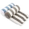 VIVOTE Asciugamani in microfibra ultra morbidi per il bagno, super assorbente, ideali per capelli, spa, sport e viaggi, 76,2 x 38,1 cm, confezione da 2 (grigio+blu)