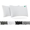 Barbons Federe 40 x 60 cm bianco set di 2-100% Jersey di Cotone - Copri Cuscino per Letto - Fodera Protezione