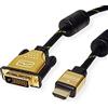 ROLINE 11.04.5891 2m HDMI DVI Nero, Oro cavo e adattatore video