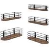 EYMPEU Mensola da Muro, Scaffali Ovali Galleggianti 41cm, Rustico Set di 5