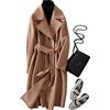 GL Suit Donna 100% Lana Trench Cappotti Inverno Tinta unita Cashmere Cappotto Slim Caldo Lungo Lana Cappotto Maniche Lunghe Cardigan Giacche Outwear con Cintura, Cammello, M