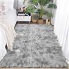 ASIinnsy Tappeti Shaggy Morbidi e Soffici per Soggiorno e Camera Da Letto, Grigio, Moderni, Pelo Lungo, Antiscivolo, 80x200 cm
