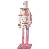 Ciao Schiaccianoci Natale Soldatino con alabarda (24cm) in legno glitterato, rosa/bianco