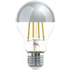 Eglo E27 LED, lampadina a specchio color argento, antiabbagliante, 7,5 Watt (equivalente a 60 Watt), 806 lumen, luce bianco caldo, 2700k, con riflettore, lampadina Edison A60, Ø 6 cm