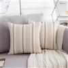 LRartdeco Federe Cuscini Divano 40x40 Cuscino Divano Beige Cuscini Esterno Fodere Cuscini in Lino Fodera Cuscino Autunno Strisce Marroni Copricuscini Divano Moderna per Soggiorno Letto Auto