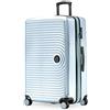 Hauptstadtkoffer Mitte - Valigia Rigida Grande, TSA, 4 Ruote, Bagaglio da Stiva con Espansione di Volume di 8 cm, 77 cm, 130 L, Blu Piscina