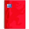 Oxford Classic - Quaderno a spirale con copertina in plastica, quadretti 4 x 4, colore: Rosso