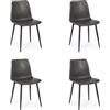 Bizzotto Sedia Da Interno In Ecopelle Antracite Vintage Senza Braccioli Kyra Bizzotto - 4 Pz