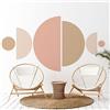 Ambiance Sticker Carta da parati non tessuta pre-incollata affreschi giganti - Design astratto semicerchi - adesivo decorativo - 75 x 60 cm