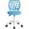 FurnitureR Sedia da ufficio Sedia da scrivania regolabile in altezza girevole in tessuto, sedia da lavoro ergonomica senza bracciolo, blu