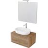 DICTAC Specchio contenitore bagno con luce e presa elettrica 80x13.5x60cm,  in metallo, armadi con illuminazione, mobile con mensola, 3 temperature di  colore, Bianco : : Illuminazione