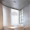 LUMICOM Lampadario Glamour Venice bianco paralume bianco e argentato E27 Ø60cm LUMICOM