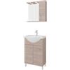 Leroy Merlin Mobile bagno da terra con lavabo e sifone L 55 x H 81.5 x P 50.5 cm legno naturale in truciolare, 2 ante per vasca centrale Symoa