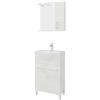 Leroy Merlin Mobile bagno da terra con lavabo e sifone L 55 x H 81.5 x P 50.5 cm legno bianco in truciolare, 2 ante per vasca centrale Symoa