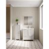 VISOBATH Mobile da bagno sotto lavabo VISOBATH Unike grigio perla laccato opaco L 80 x H 85 x P 45 cm 1 cassetto 2 ante, lavabo posizionabile centralmente non incluso