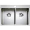 PYRAMIS Lavello sopratop 2 vasche in inox argento PYRAMIS Istros L 51 x L 75.5 cm