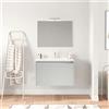 Leroy Merlin Mobile bagno sospeso con lavabo L 60 x H 40 x P 45.5 cm grigio perla, 1 anta per vasca centrale Cielo
