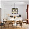 LUMICOM Lampadario Glamour Tuzzi nero paralume nero E27 LUMICOM