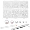 TOAOB THE ONE AND ONLY BABY TOAOB 5000 Pezzi Mezze Perle Semicircolari Biancho Cabochon Piatta Perline ABS per Decorazioni Scrapbooking Nail Art Fai da Te Artigianato Bigiotteria 2mm 3mm 4mm 5mm 6mm 8mm