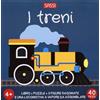 SASSI I treni. Q-box. Ediz. a colori. Con 3 figure sagomate. Con locomotiva da montare. Con puzzle