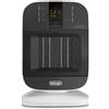 DELONGHI De'Longhi HFX60V20 Termoventilatore Verticale, Tecnologia Ceramica, Silenzioso, 2 Livelli di Potenza, Ventilazione Estiva, TIMER 24H, Funzione Eco-Energy, Luce, Anti-ribaltamento, Leggero, Nero
