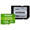 GielleService Scheda Memoria Micro SDXC Kioxia Exceria ad alta resistenza 128 GB UHS-I V30 Classe 10 con adattatore LMHE1G128G