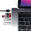 SATECHI USB 3.0 3-In-1 Combo Hub In Alluminio USB-C Con Ricarica Pass-Through - Per M2/M1 Macbook Pro/Air, M2/M1 iPad Pro/Air, M2 Mac Mini, iMac M1 (Grigio Siderale)