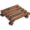 Metafranc Carrello portavasi 300 x 300 mm - 60 kg - Piastra di Pino - Look Vintage - Ruote in TPE con 4 bloccanti/Rullo per Fiori/Supporto per Il Trasporto per Piante / 825270