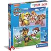 Clementoni - 24800 - Supercolor Puzzle - Paw Patrol - 2X20 Pezzi (Include 2 Puzzle Da 20 Pezzi) - Puzzle Bambini 3 Anni, Puzzle Cartoni Animati - Made In Italy