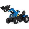 Rolly Toys rollyFarmtrac NewHolland, 611256, Trattore a Pedali con Pala Frontale e Cofano apribile, Sedile Regolabile, Pneumatici silenziosi, Giocattolo per Bambini dai 3 Anni in su, Colore Blu