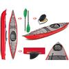 Gumotex Canoa Gonfiabile Framura Rossa con Pinna 045220-R (5C/11C) + Pagaia Touring-2 div. in 2 parti + Pompa GUMOTEX