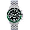 Breil, Collezione Manta P.R.O., Orologio Uomo, Cronografo Uomo in Acciaio Personalizzabile con Incisione, Movimento al Quarzo, Chiusura Diver Regolabile 14-21cm, Resistente all'Acqua,Silver-Nero-Verde