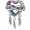 wenyin Charm acchiappasogni in argento Sterling con scaglie a forma di sirena, compatibile con braccialetti Pandora da donna, Metallo