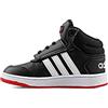 Adidas Hoops Mid 2.0 I, Scarpe da Ginnastica Unisex-Bambini, Core Black/Ftwr White/Vivid Red, 21 EU