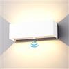 Klighten Lampada da esterno, 30W Applique da Parete con sensore di movimento per luci esterni/interni Lampada da parete con fascio regolabile IP65 Impermeabile 3000K,Bianca