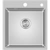 KINKIBOS Lavello da incasso in acciaio inox 304, 45 x 50 cm, rettangolare, in acciaio inox, con foro per rubinetto e troppopieno (senza sifone), lavello da cucina 1 vasca, lavello da cucina per 50 cm