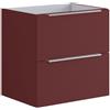 Leroy Merlin Mobile da bagno sotto lavabo Brera rosso opaco L 59.5 x H 60 x P 45.5 cm 2 cassetti, lavabo non incluso