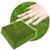 Fdit Yosoo - Tappeto di erba artificiale in plastica, effetto prato, per interni ed esterni, prato sintetico micro per decorazione, paesaggio, casa, giardino, colore: verde, 4 pezzi, 15x15cm