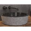 Karag Lavabo Tondo Per Bagno In Marmo Naturale Grigio/Nero