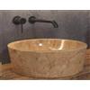 Karag Lavabo Tondo Per Bagno In Marmo Naturale Rosso