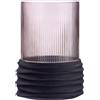 Casablanca modernes Design Casablanca - Vaso decorativo in vetro scanalato marrone, altezza 19,5 cm