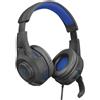 Trust GXT 307B Ravu Gaming Headset for PS4 Auricolare Cablato A Padiglione Nero, Blu